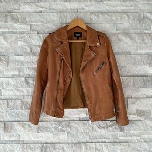 LaMarque Tan Leather Moto Jacket